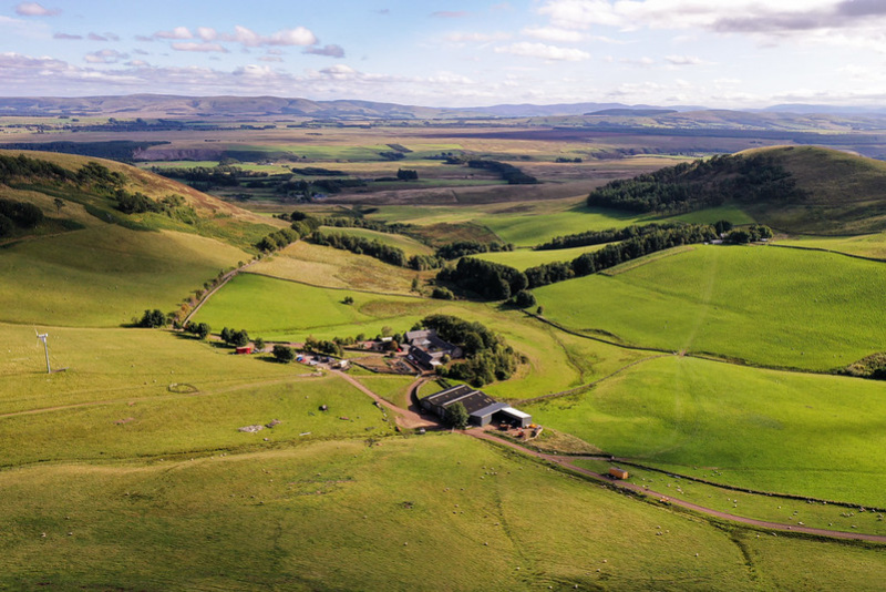 Aerial image of farm in the Pentlands. Crown copyright. Courtesy Rural Matters.
