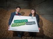 Scottish Land Commission Chief Executive Hamish Trench pictured with National Student Award winner Heloise Le Moal.