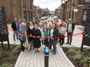 DG1 Neighbours celebrating after Dumfries and Galloway Council received the Civic Champion prize at the Scottish Civic Trust ‘My Place’ Awards for their support to the Dumfries Street Design Project. Image courtesy of Sustrans Scotland.