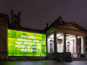 MyLand film projection on Scottish National Gallery of Modern Art building. Credit: Adam Kenrick.