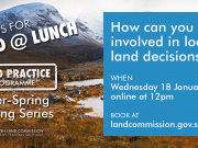 Land @ Lunch promotional graphic - 18 January